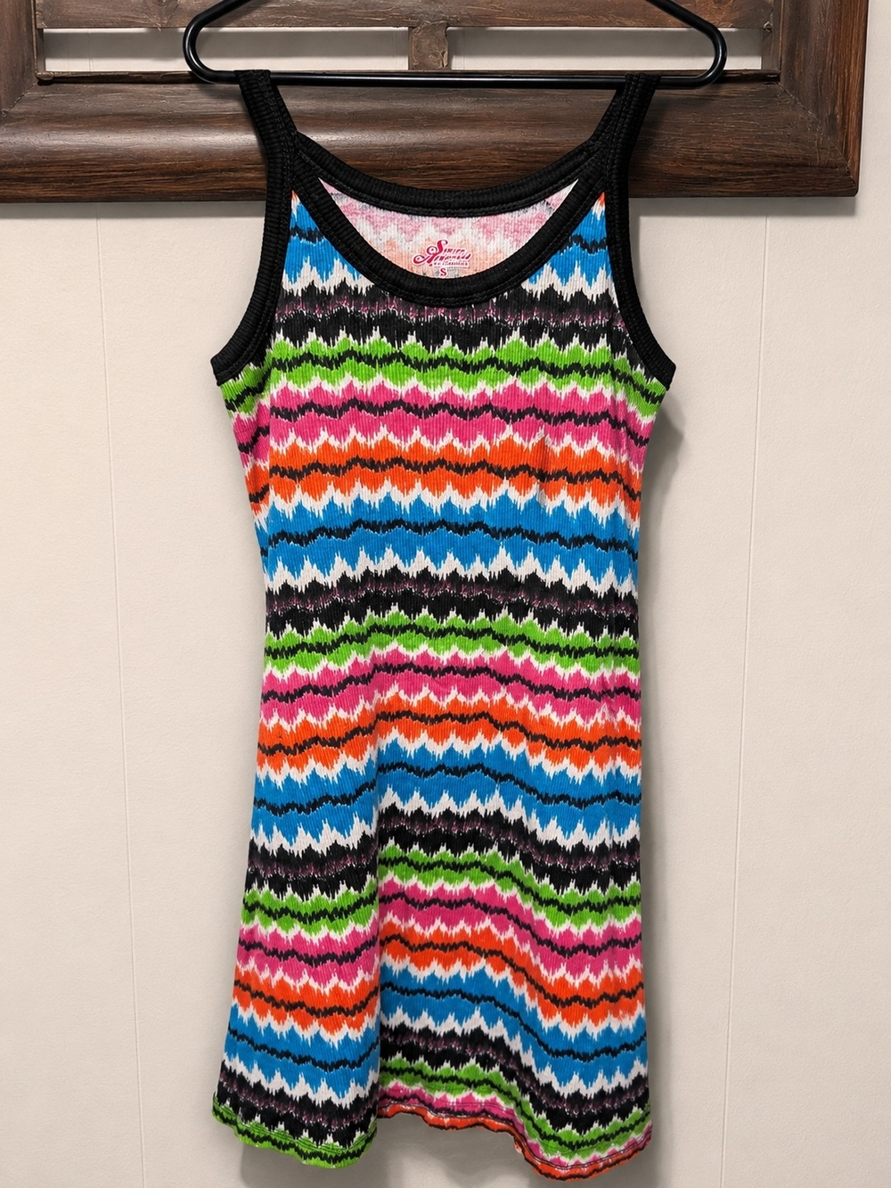 Girls' Multicolor Zigzag Tank Dress - Unbranded